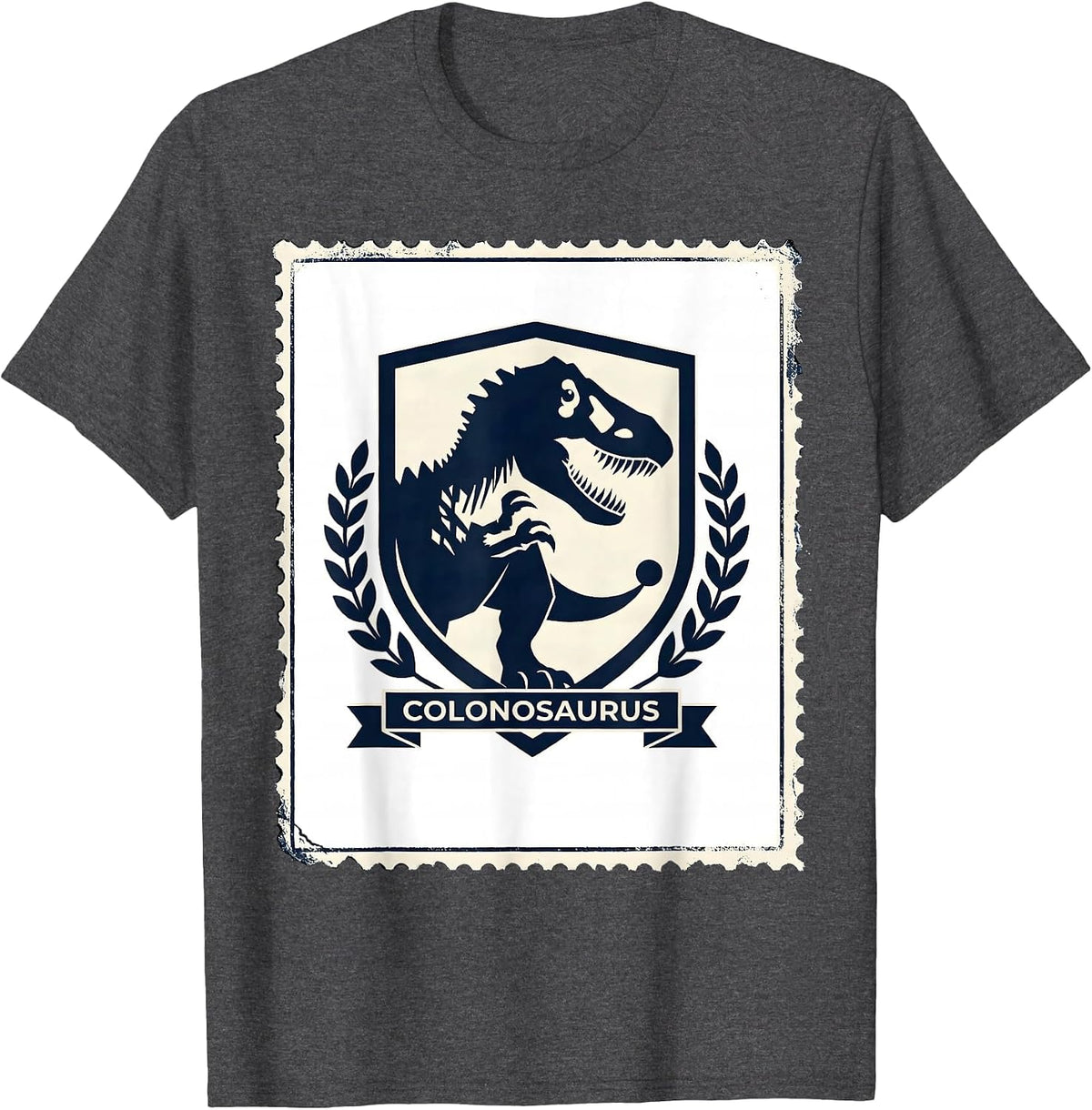 Colonosaurus Funny Grammar Teacher Punctuation Humor T-Shirt - Dark Heather Grey