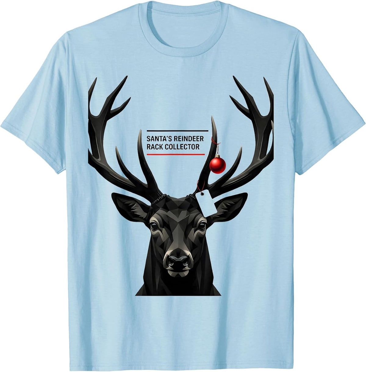 Men's Santa's Reindeer Rack Collector Funny Christmas Deer Hunter T-Shirt - Baby Blue