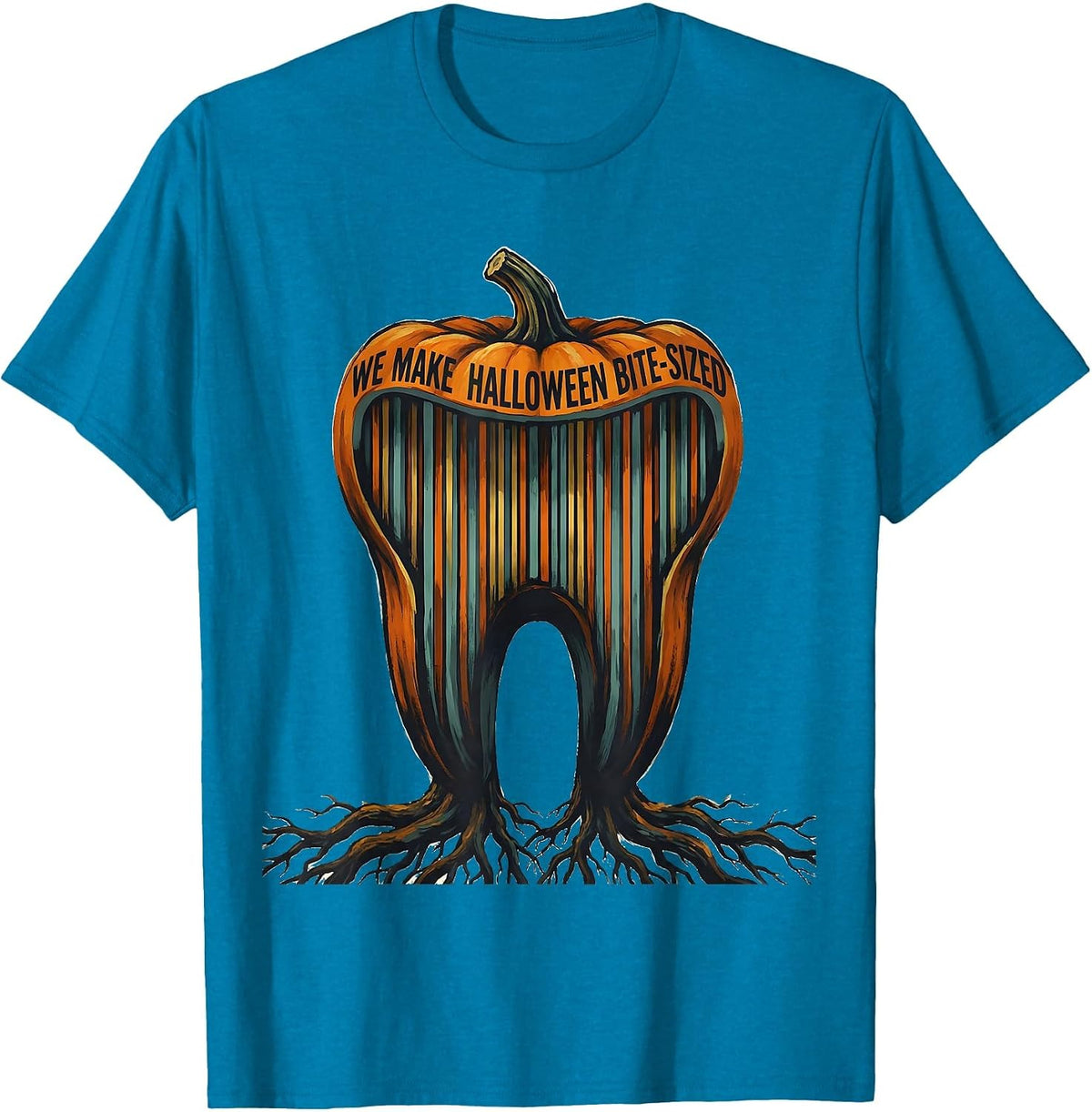 We Make Halloween Bite-Sized Funny Dental Squad Halloween T-Shirt - Sapphire Blue