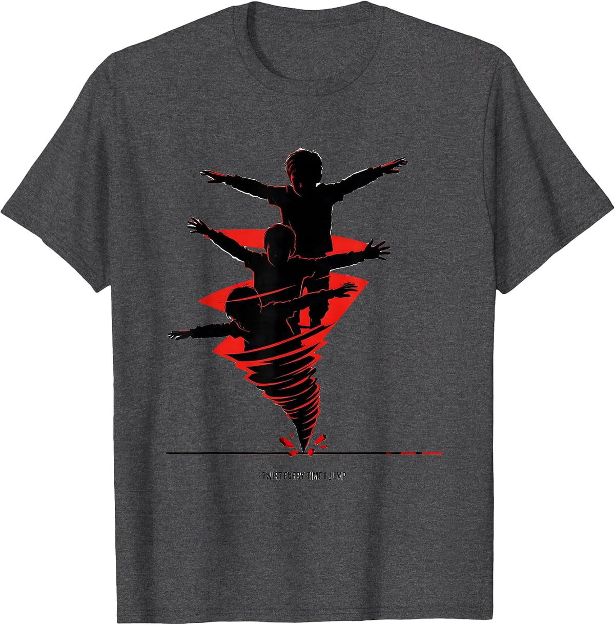 Men's I Twist Every Time I Jump Futurist Dynamism Storm Chaser T-Shirt - Dark Heather Grey