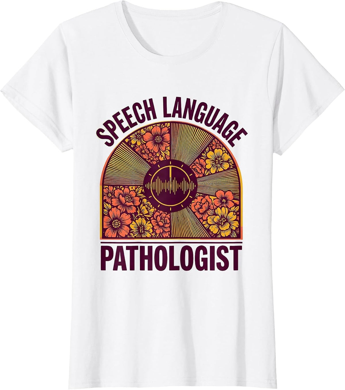 Speech Language Pathologist Retro Floral SLP Pride T-Shirt - White