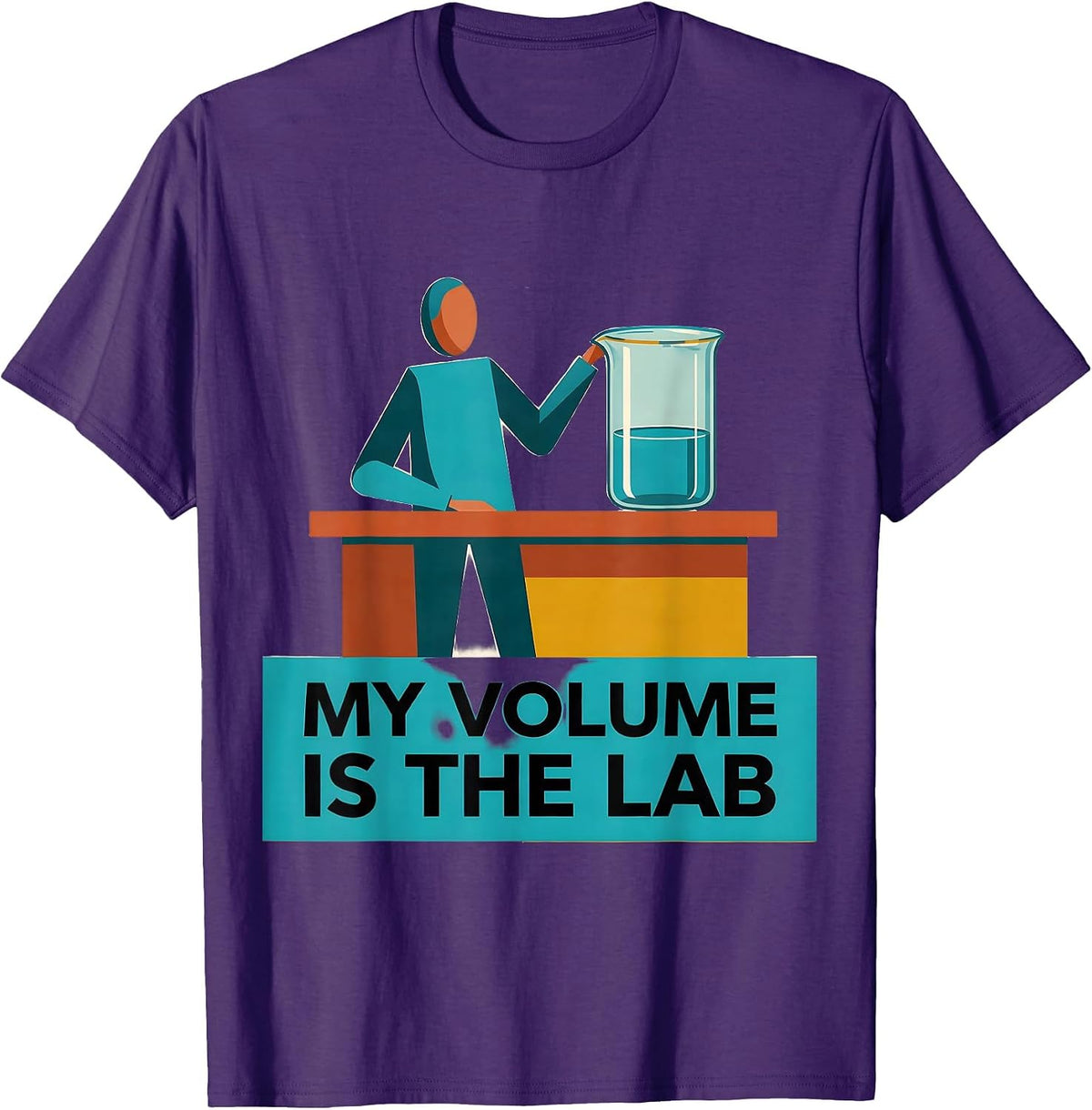 My Volume Is The Lab Funny Science Teacher Chemistry Pun T-Shirt - Purple