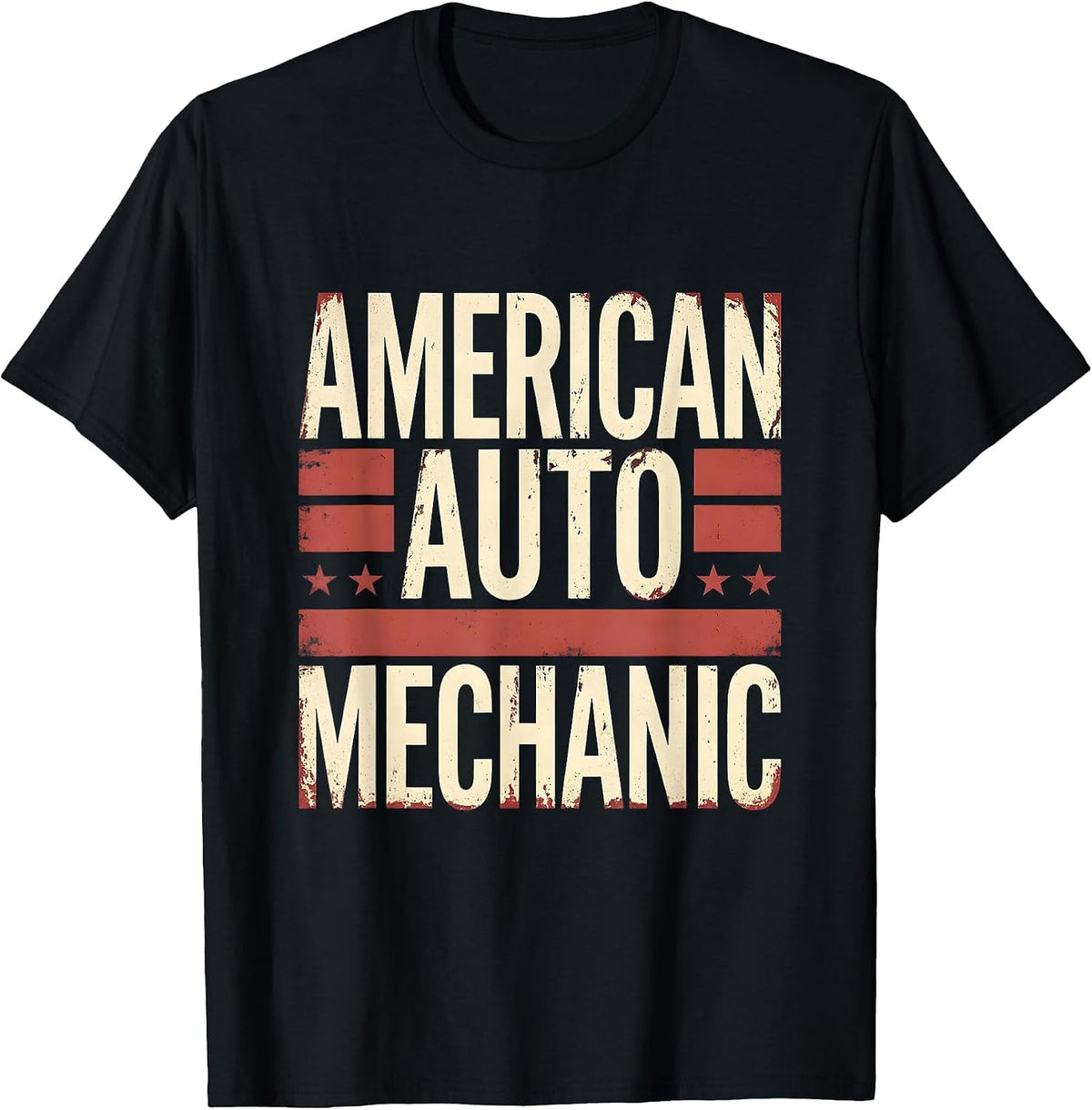 Men's American Auto Mechanic Patriotic Mechanic Gift for Tradesmen T-Shirt - Black