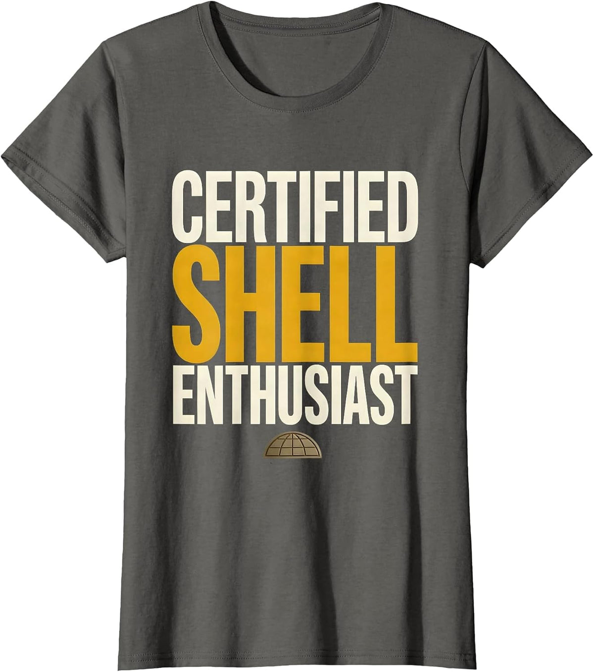 Women's Certified Shell Enthusiast Funny Turtle Lover Humor Gift T-Shirt - Asphalt Grey