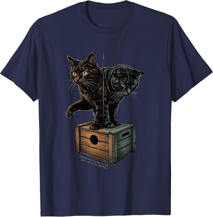 Curious and Cautious at the Same Time, Until Observed T-Shirt - Navy Blue