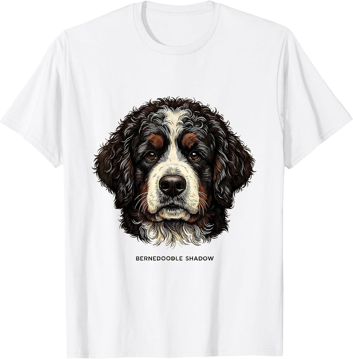 Men's Bernedoodle Shadow Funny Bernese Mountain Dog Owner Breed T-Shirt - White