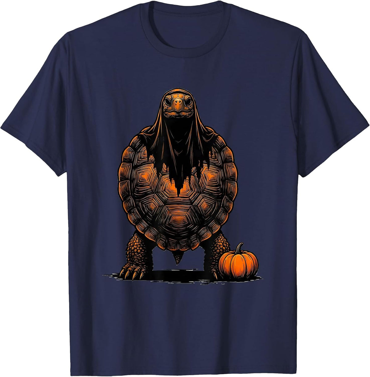 Low Turtle Ghost Halloween Costume Novelty T-Shirt - Navy Blue