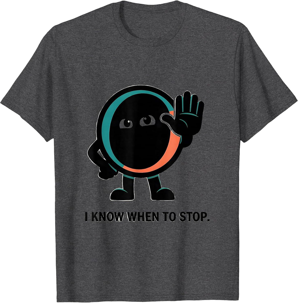 Men's I Know When To Stop Funny Grammar Teacher Punctuation Humor T-Shirt - Dark Heather Grey