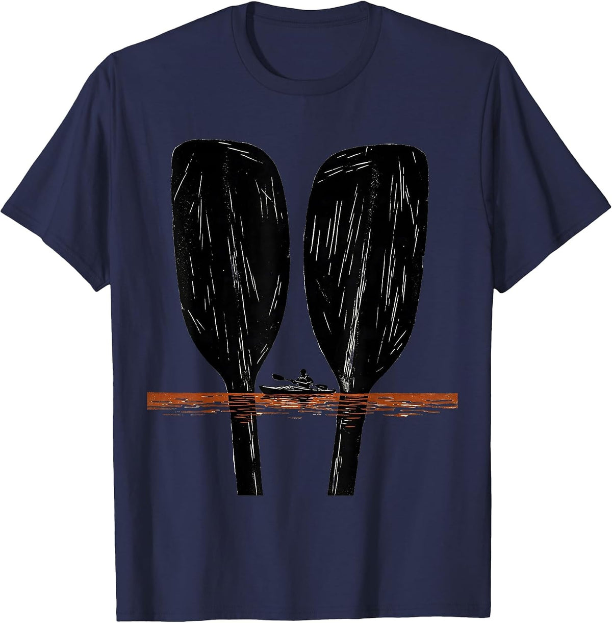 Men's Oversized Paddle Kayak Humor Kayaker Gift T-Shirt - Navy Blue