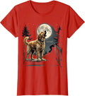 Women's Goldendoodle Howls, I Watch Vintage 90s Retro Animal T-Shirt - Red