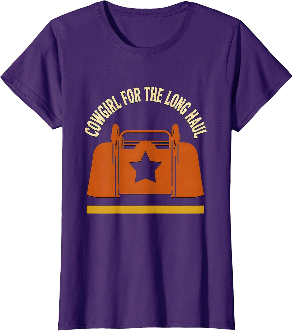Women's Cowgirl For The Long Haul Western Cowgirl Rodeo Identity T-Shirt - Purple