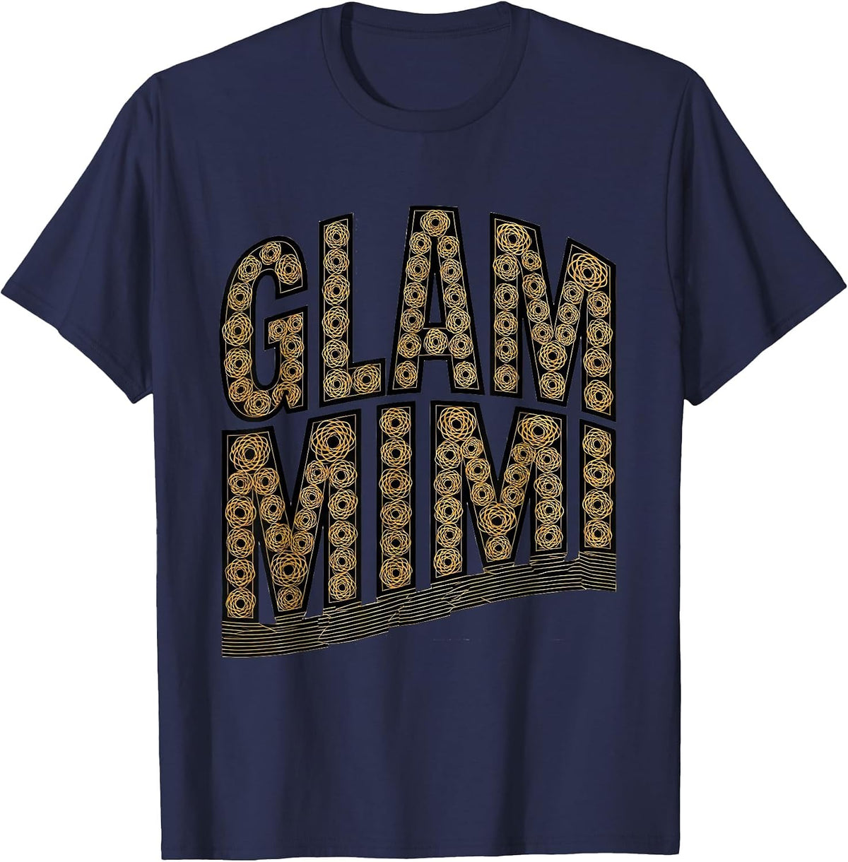Men's Glam Mimi Leopard Cheetah Animal Print Typography Gift T-Shirt - Navy Blue
