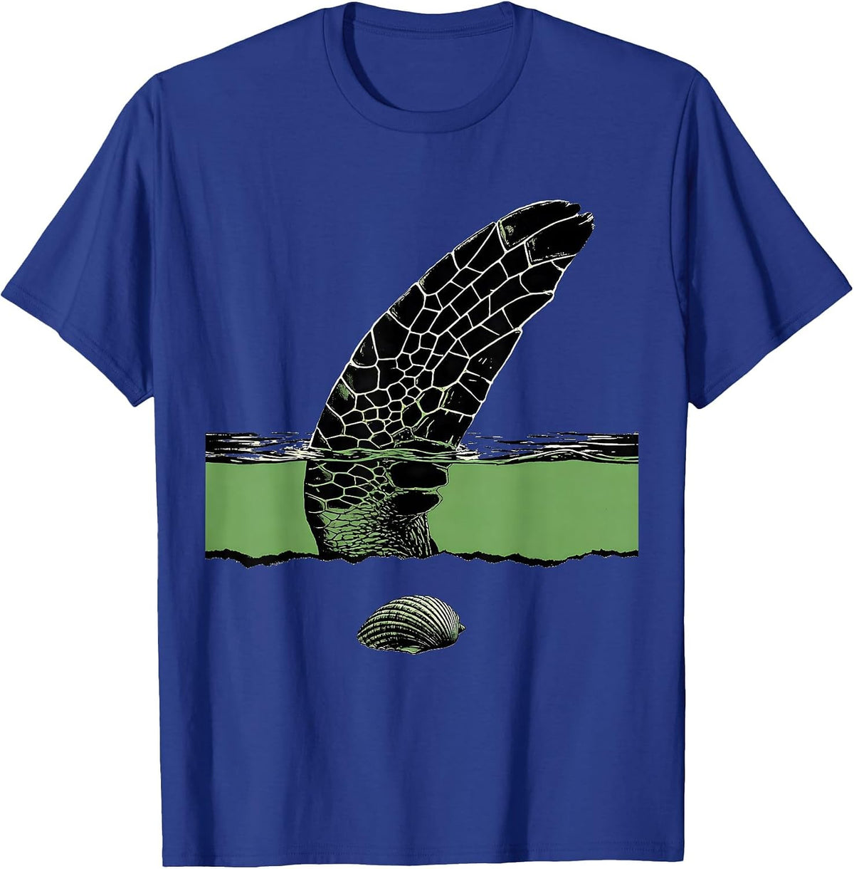 Men's Oversized Paddle Flipper Sea Turtle Ocean Animal Lover T-Shirt - Royal Blue