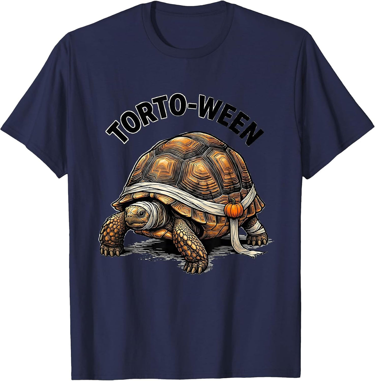Torto-Ween Whimsical Halloween Turtle Costume T-Shirt - Navy Blue