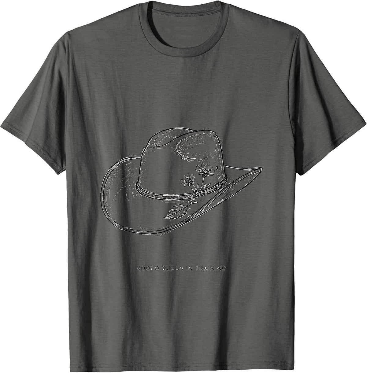 Men's Rodeo Queen In Training Western Cowgirl Design T-Shirt - Asphalt Grey