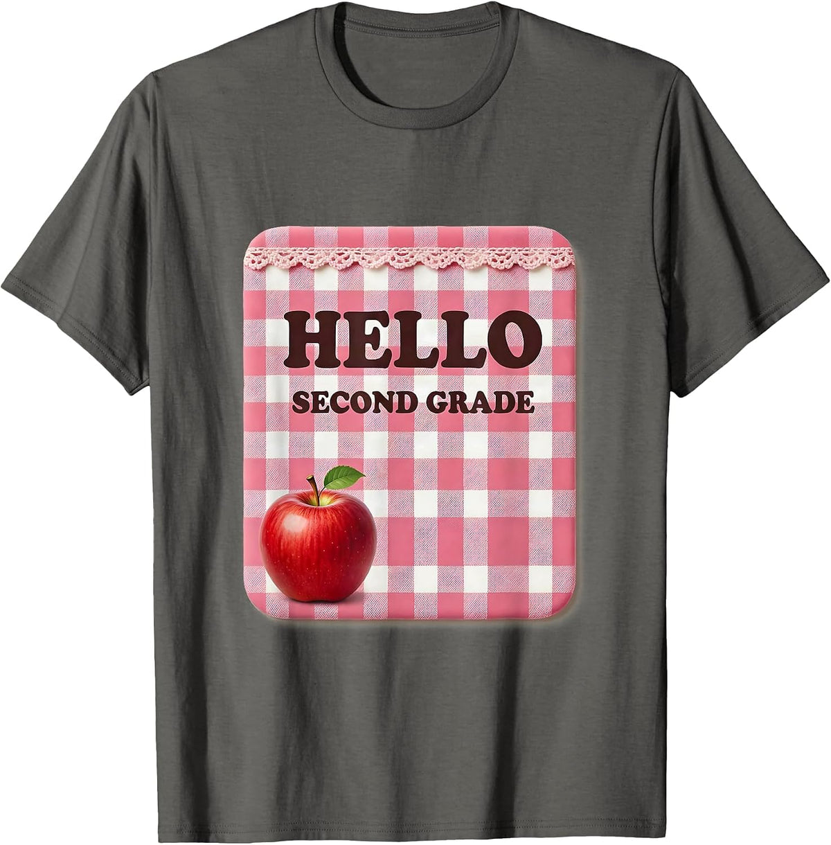 Hello Second Grade Cute Teacher Retro Back To School T-Shirt - Asphalt Grey