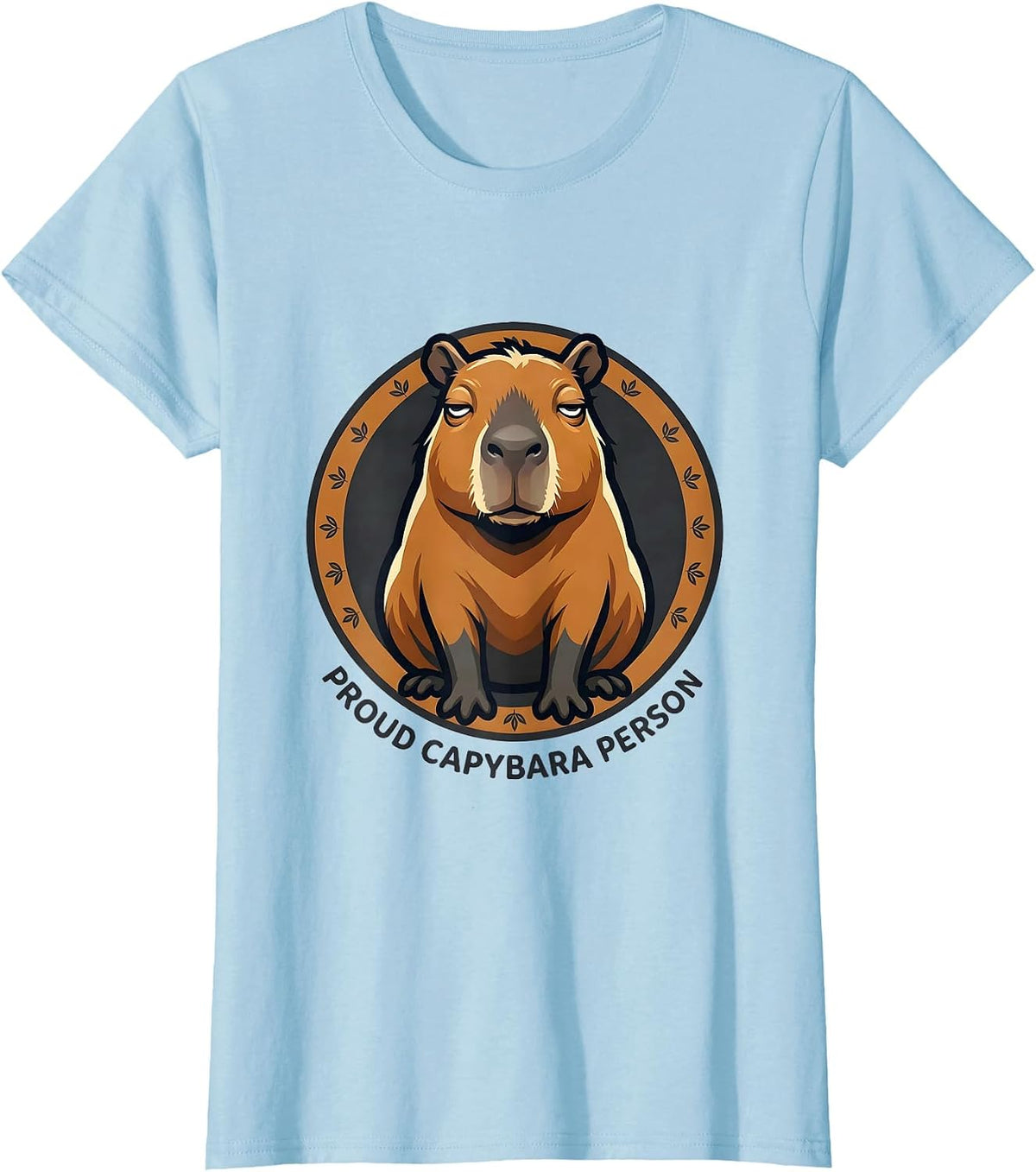 Proud Capybara Person Funny Meme Gamer Capybara Lover T-Shirt - Baby Blue