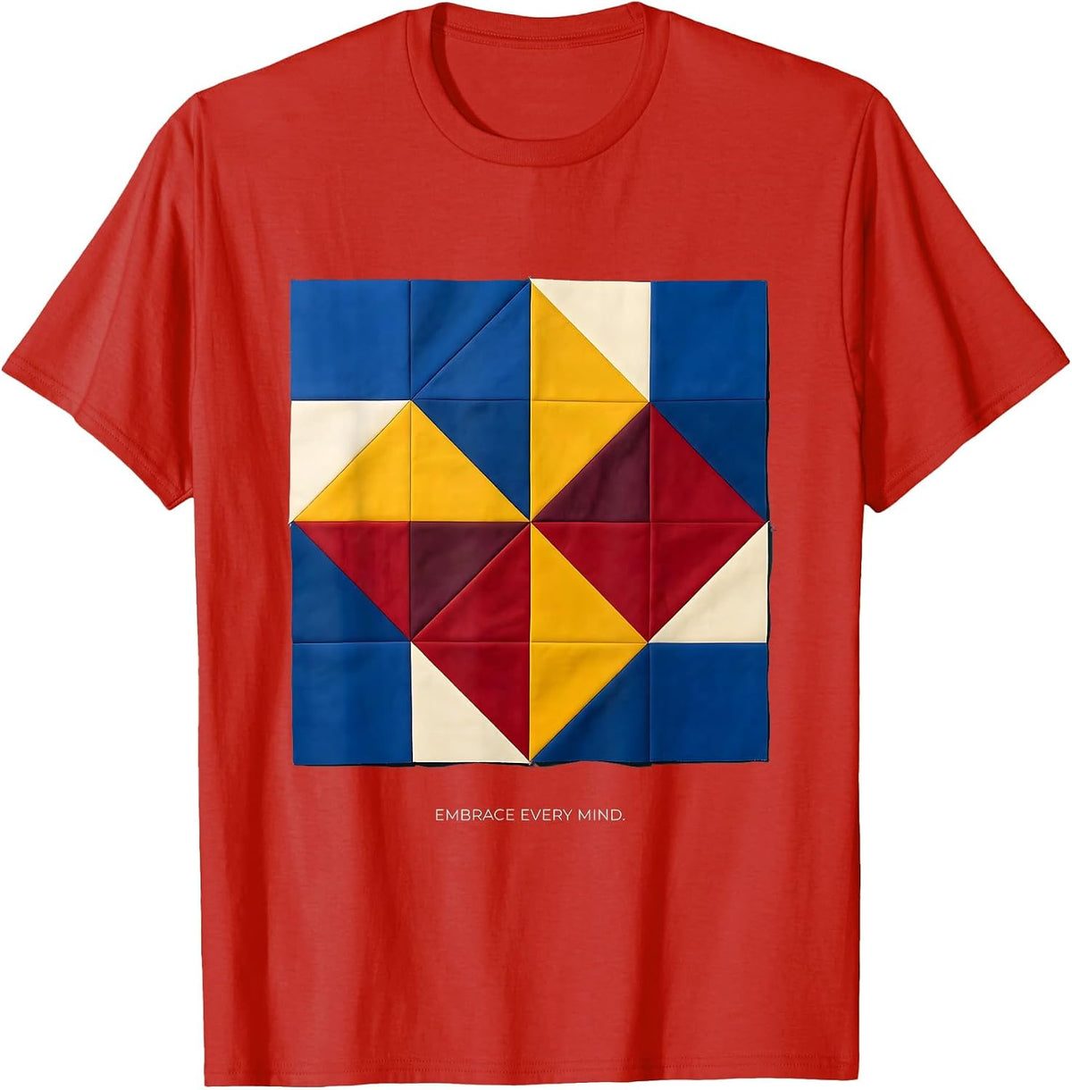 Men's Embrace Every Mind Autism Awareness Design T-Shirt - Red