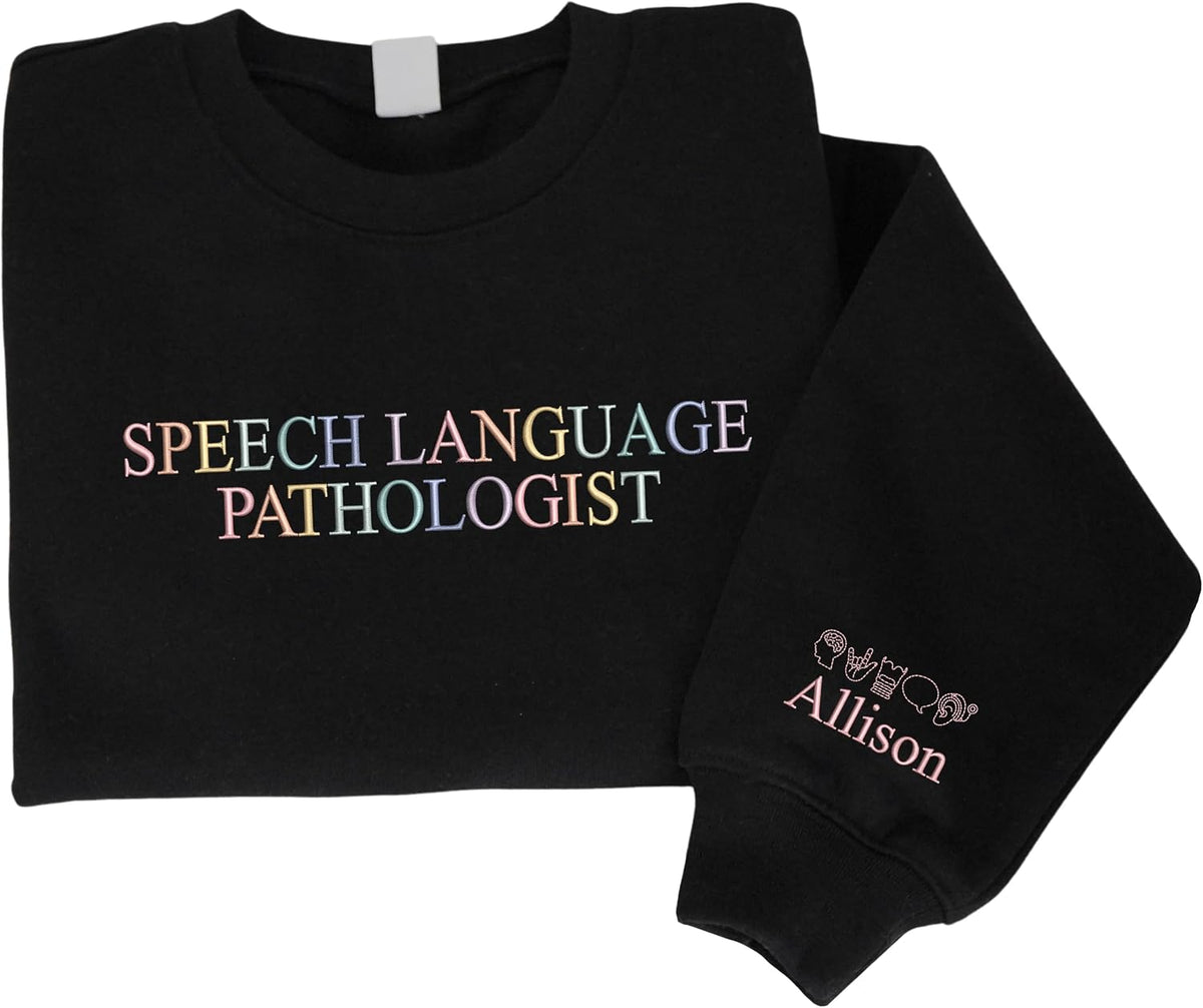 Embroidered Speech Therapist Sweatshirt, SLP Nurse Sweater, Retro SLP Shirt, Speech Language Pathologist T-Shirt - As