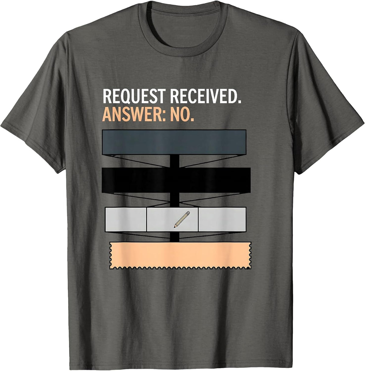 Men's Request Received Answer No Funny School Counselor Schedule T-Shirt - Asphalt Grey