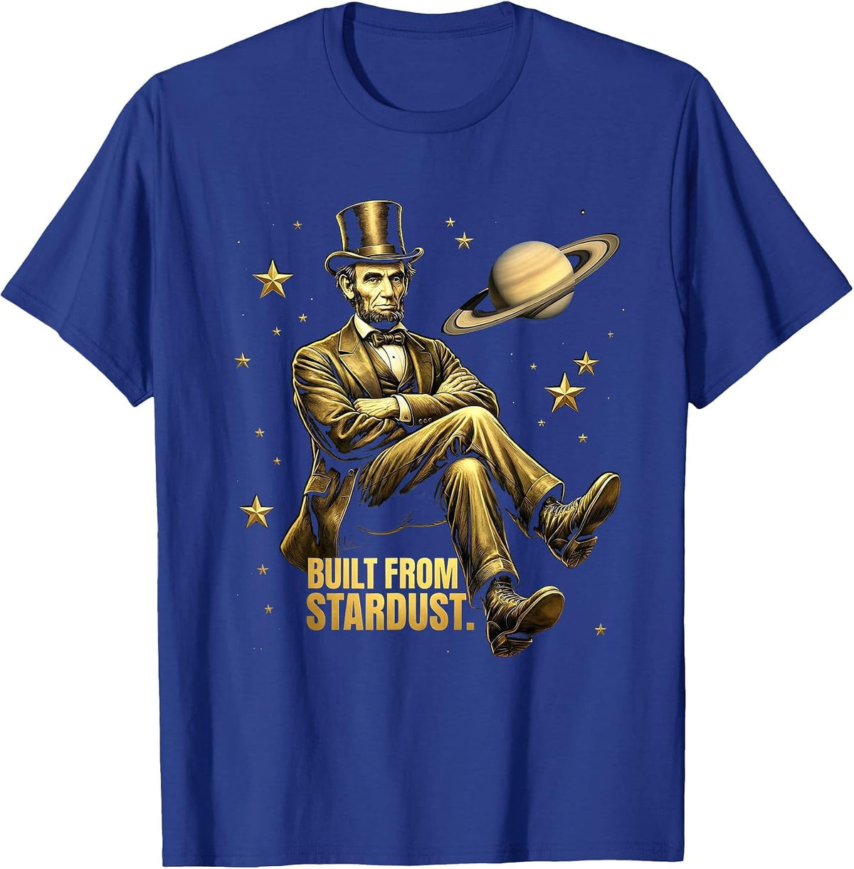 Built From Stardust Cosmic Universe Design T-Shirt - Royal Blue