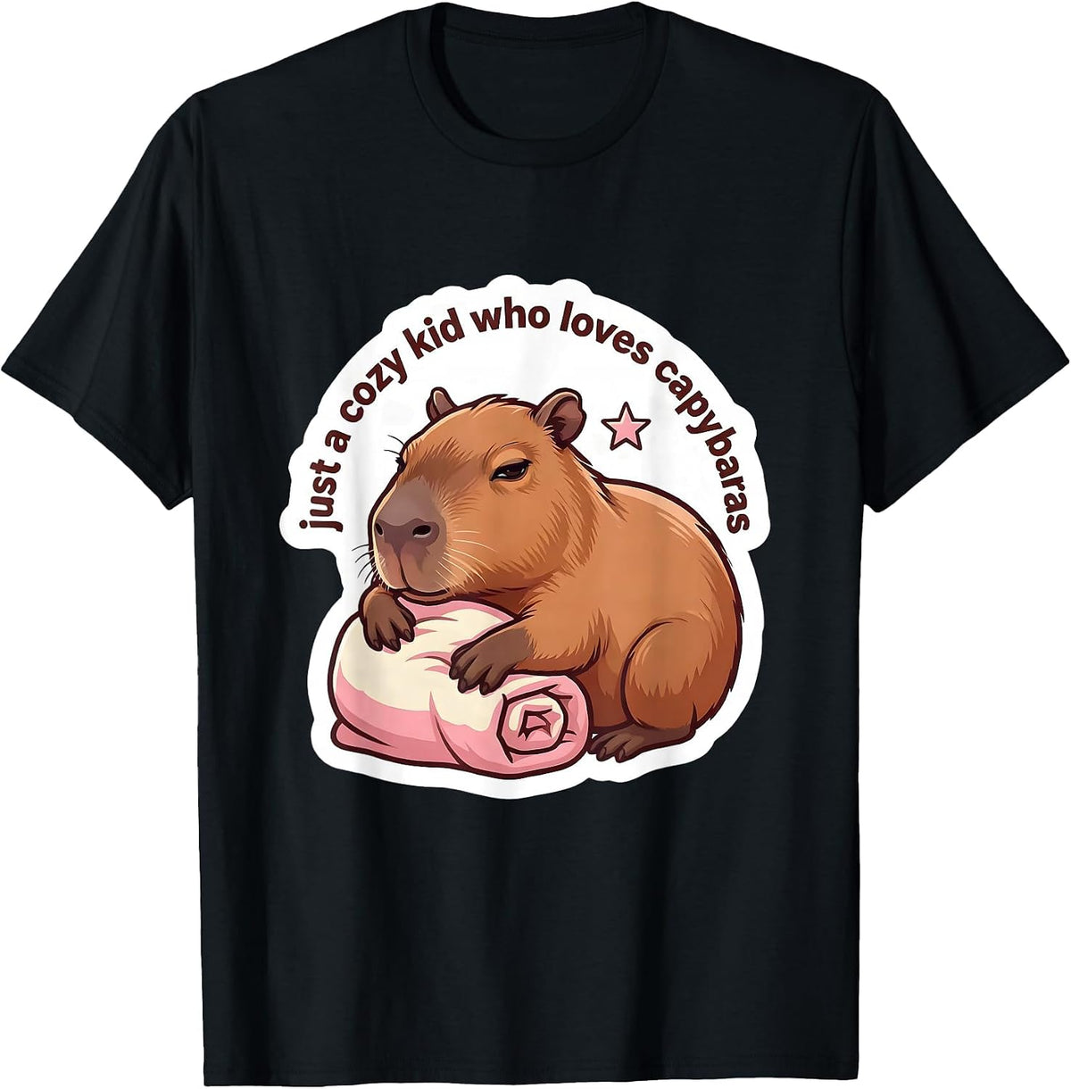 Men's just a cozy kid who loves capybaras Funny Capybara Gamer T-Shirt - Black