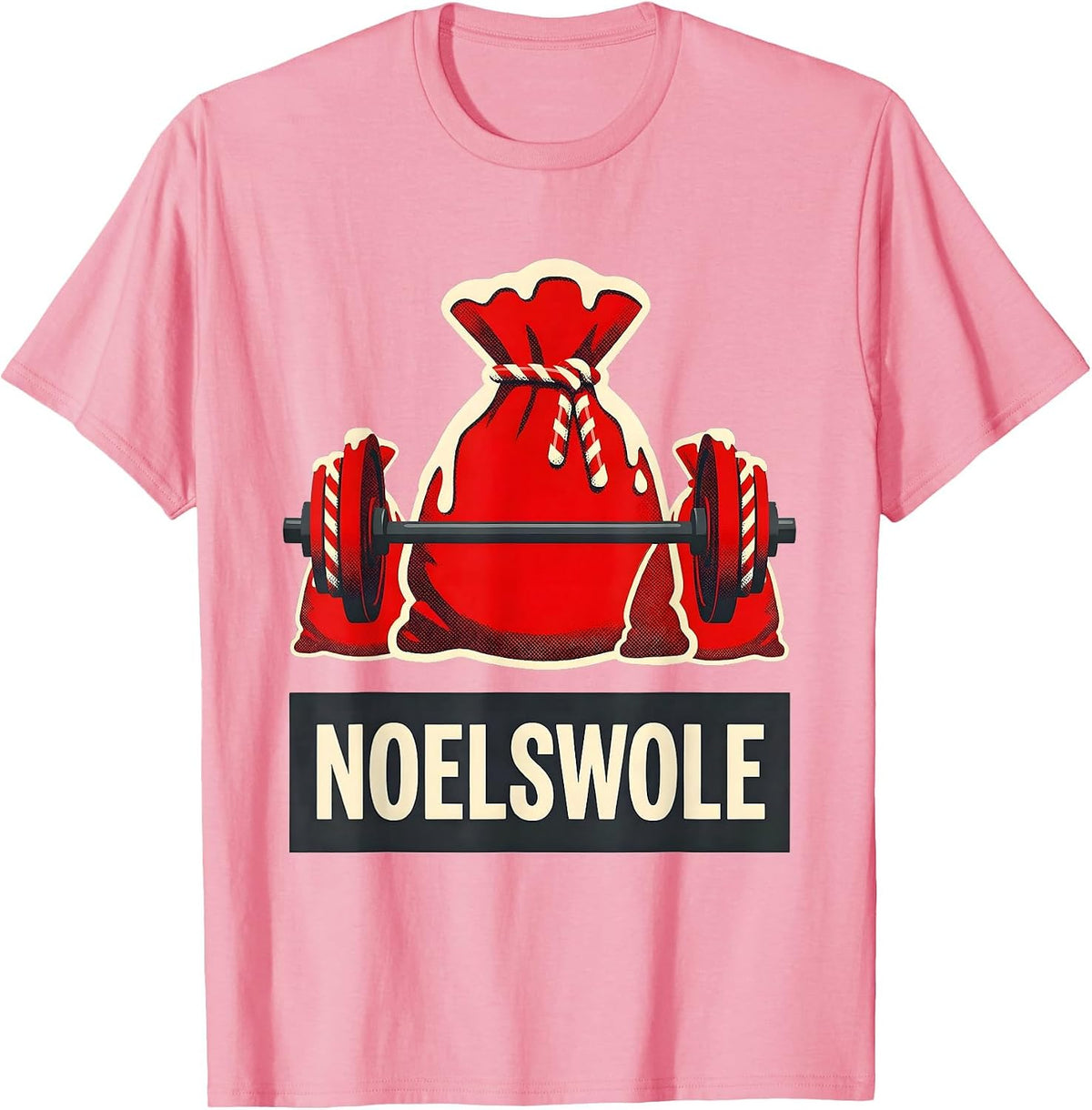 Noelswole Funny Christmas Gym Weightlifting Workout Fitness T-Shirt - Pink