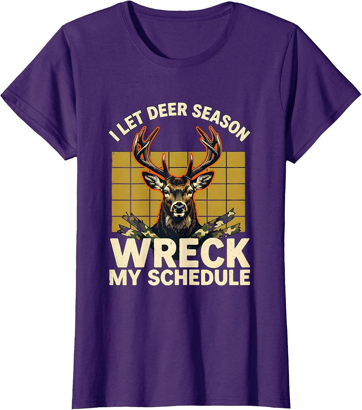 Women's I Let Deer Season Wreck My Schedule Funny Hunting Dad Gift T-Shirt - Purple