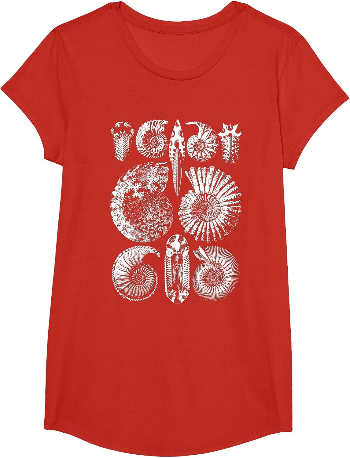 Vintage Haeckel Ammonitida Ammonoids Mollusks Tee T-Shirt T-Shirt - Girls Red