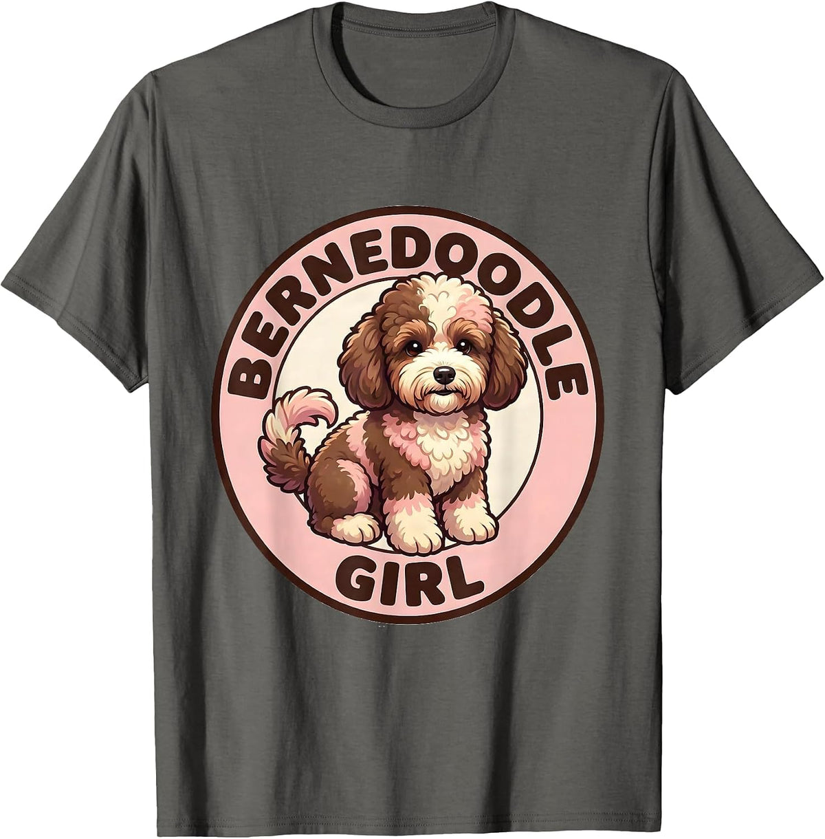 Men's Bernedoodle Girl Cute Kawaii Dog Lover Breed Pride T-Shirt - Asphalt Grey