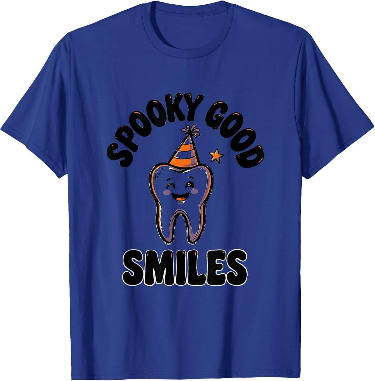 Spooky Good Smiles Funny Dental Squad Halloween Costume T-Shirt - Royal Blue