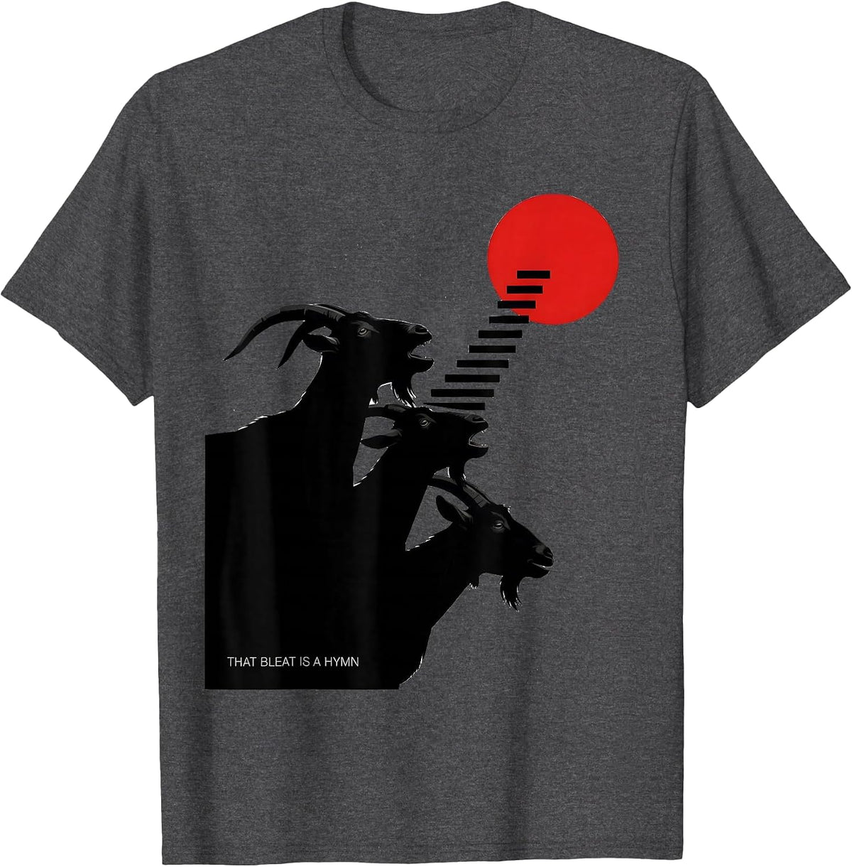 Men's That Bleat Is A Hymn Funny Goat Meme Parody Novelty T-Shirt - Dark Heather Grey