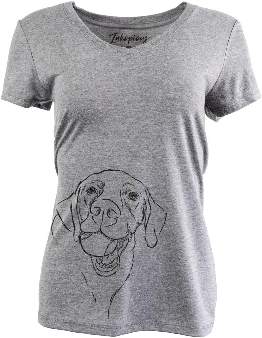 Inkopious Bailey the Labrador Retriever Women's Triblend T-Shirt - Grey Relaxed V-neck