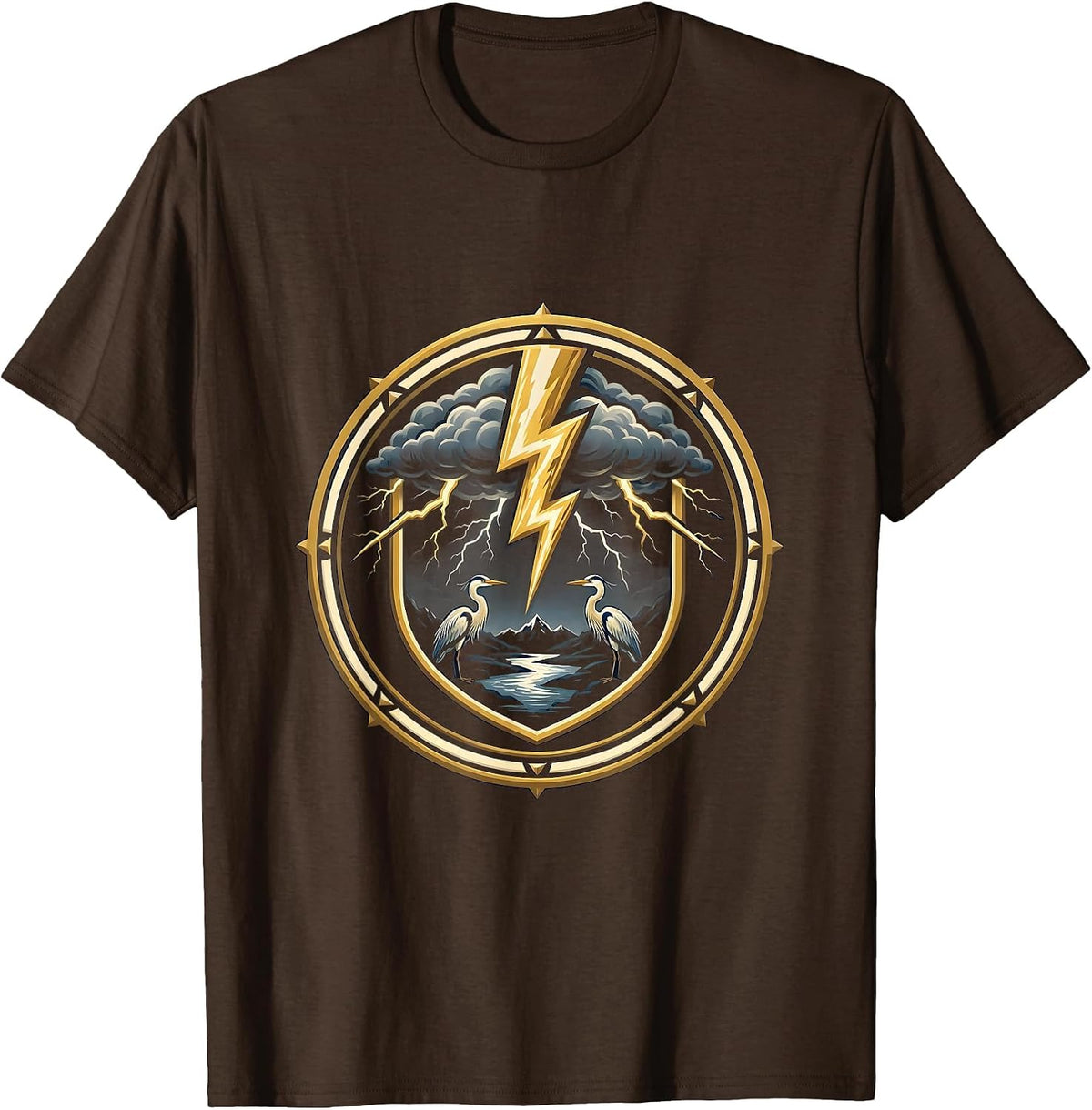 Catatumbo Lightning Storm Venezuela Night Art T-Shirt - Brown