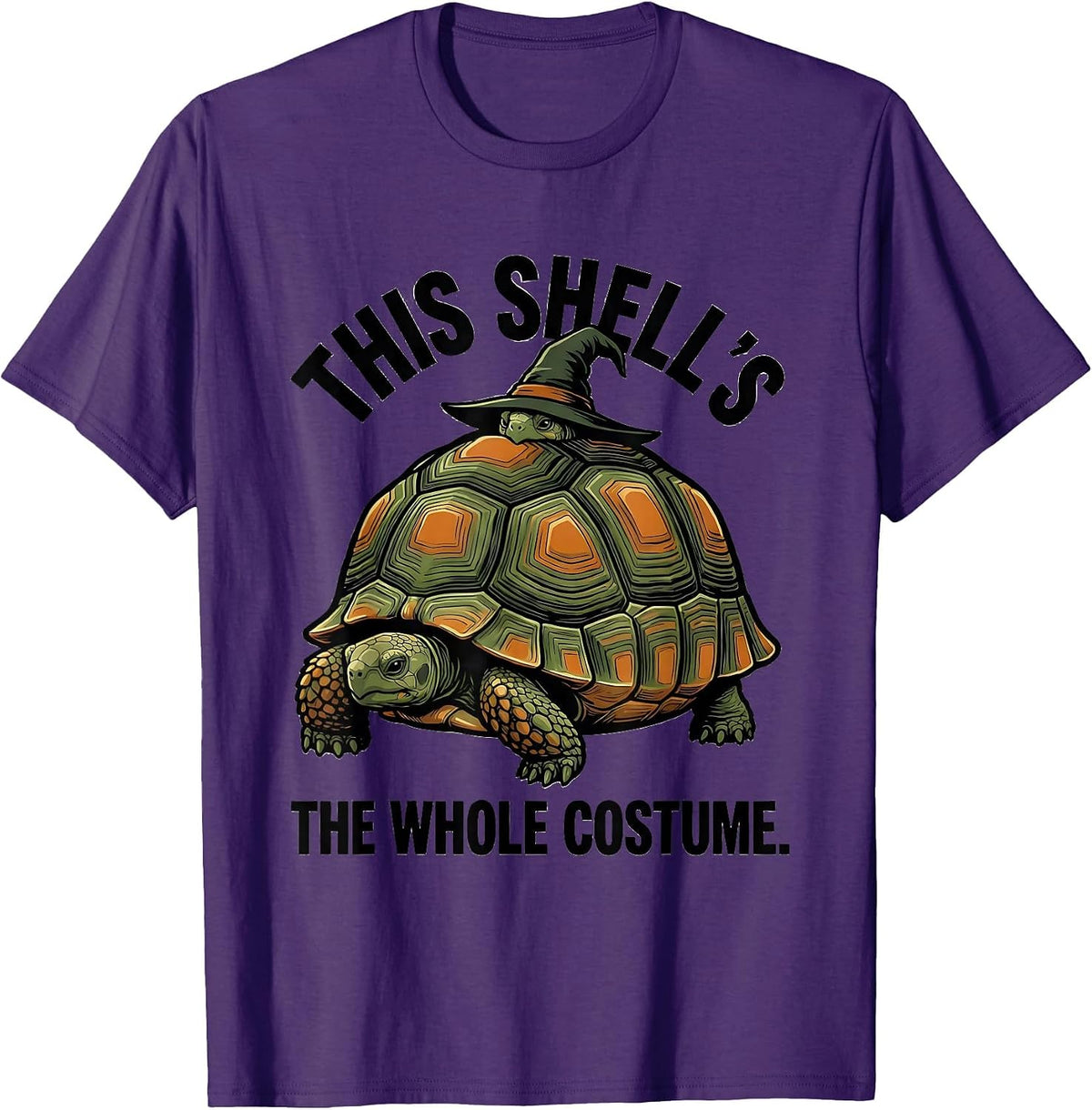 Men's This Shell's the Whole Costume Whimsical Turtle Halloween T-Shirt - Purple