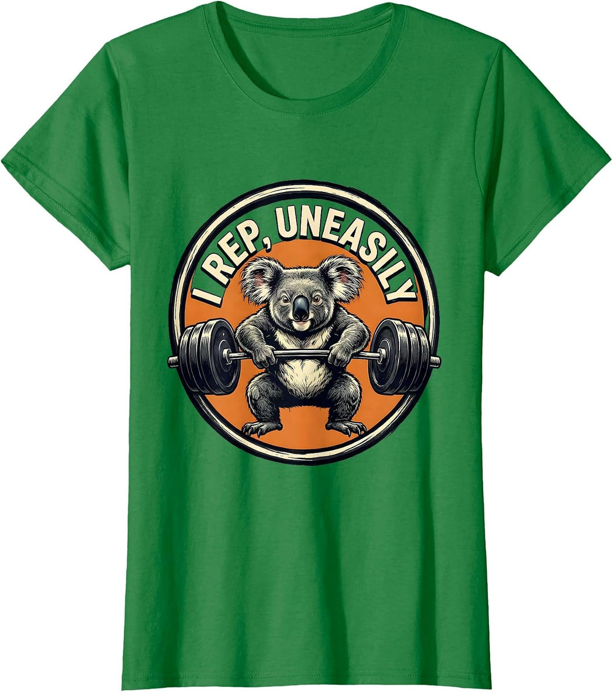 Women's I Rep, Uneasily Funny Gym Workout Weightlifting Humor T-Shirt - Kelly Green