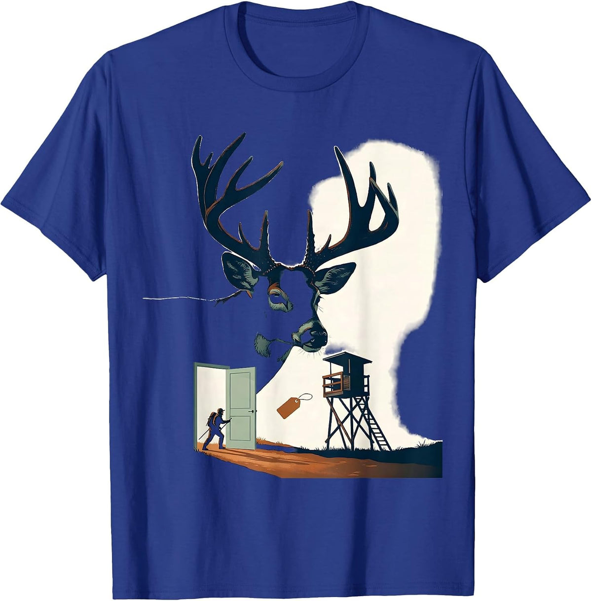 Whitetail Antler Hunter Dad Funny Deer Hunting Humor T-Shirt - Royal Blue