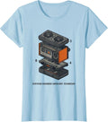 Women's Certified Boombox Shoulder Technician Funny Hip Hop T-Shirt - Baby Blue