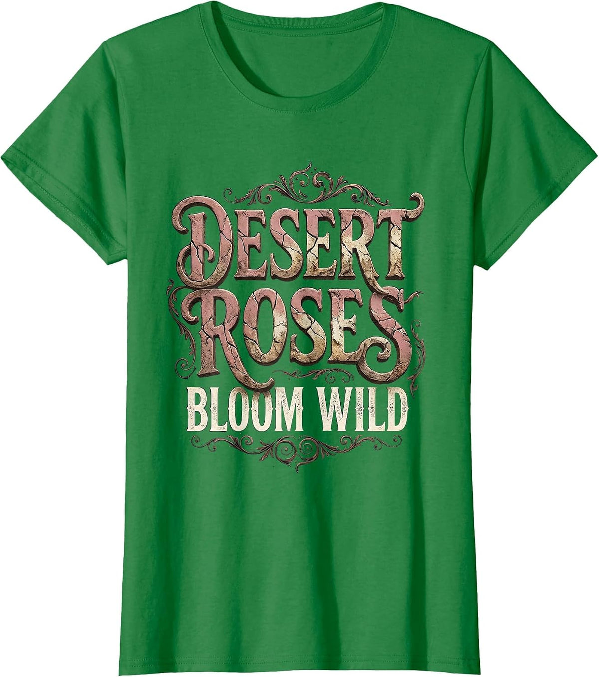 Women's Desert Roses Bloom Wild Western Floral Design T-Shirt - Kelly Green