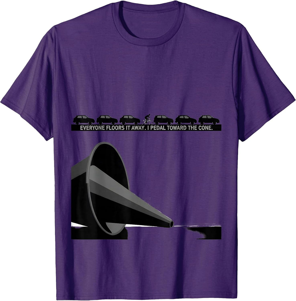 Men's Everyone Floors It Away. I Pedal Toward The Cone. Storm T-Shirt - Purple
