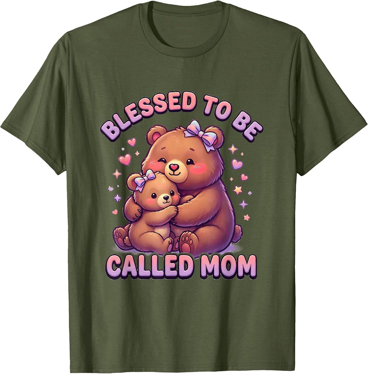 Men's Blessed to Be Called Mom Grateful Mother Design T-Shirt - Olive Green