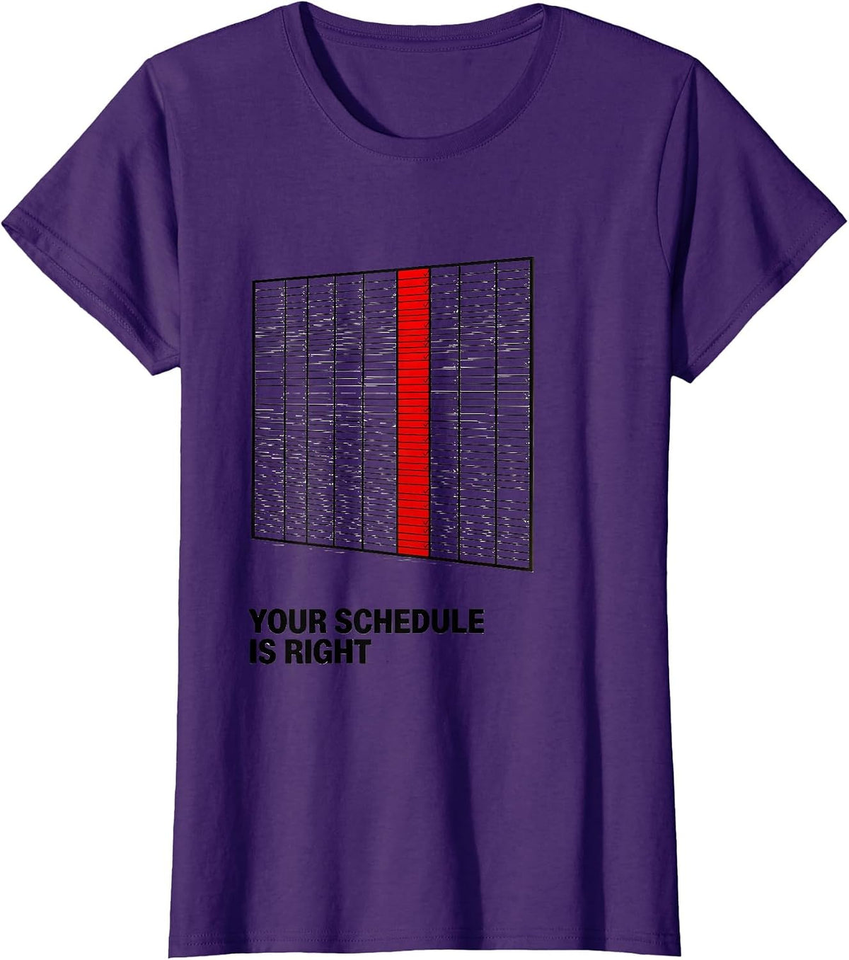 Women's Your Schedule Is Right Groovy School Counselor Schedule T-Shirt - Purple