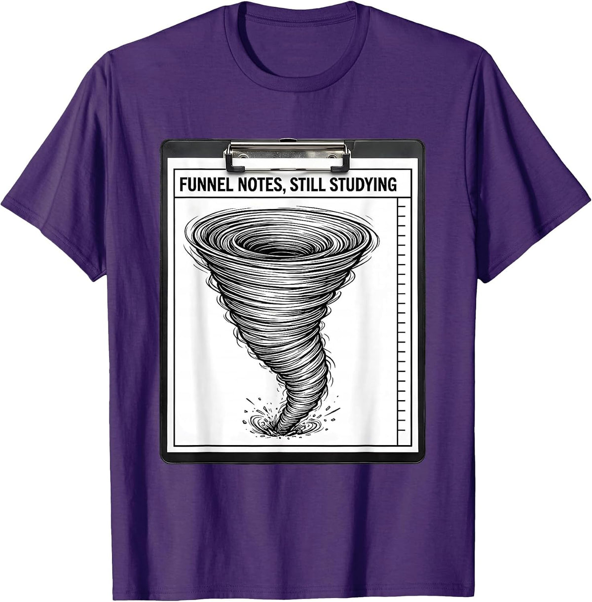 Funnel Notes Still Studying Line Art Meteorology Gift T-Shirt - Purple