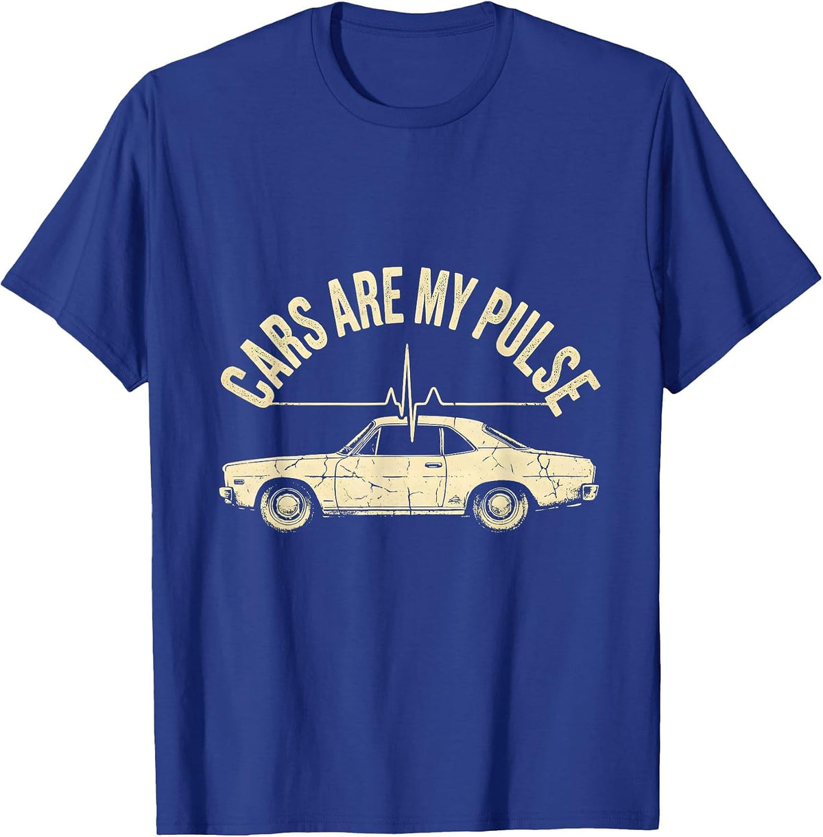 Cars Are My Pulse Vintage Car Enthusiast Boho Western Auto T-Shirt - Royal Blue