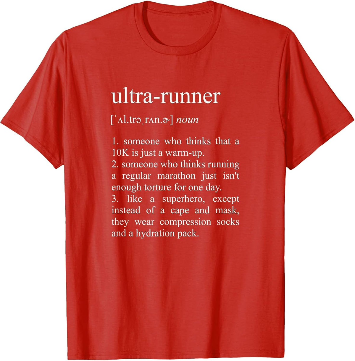 Ultra-Runner Definition, Ultramarathon Running T-Shirt - Red