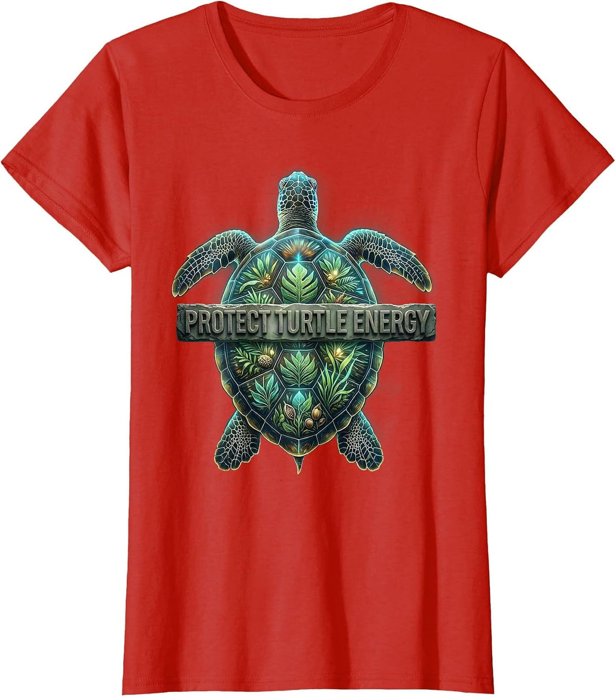 Protect Turtle Energy Ocean Wildlife Design T-Shirt - Red