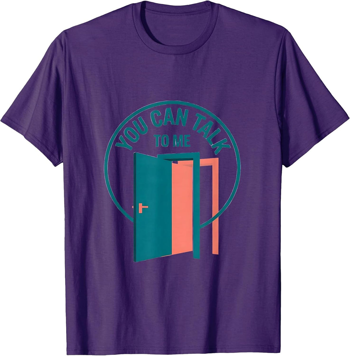 Men's You Can Talk To Me Supportive Counselor Mental Health T-Shirt - Purple
