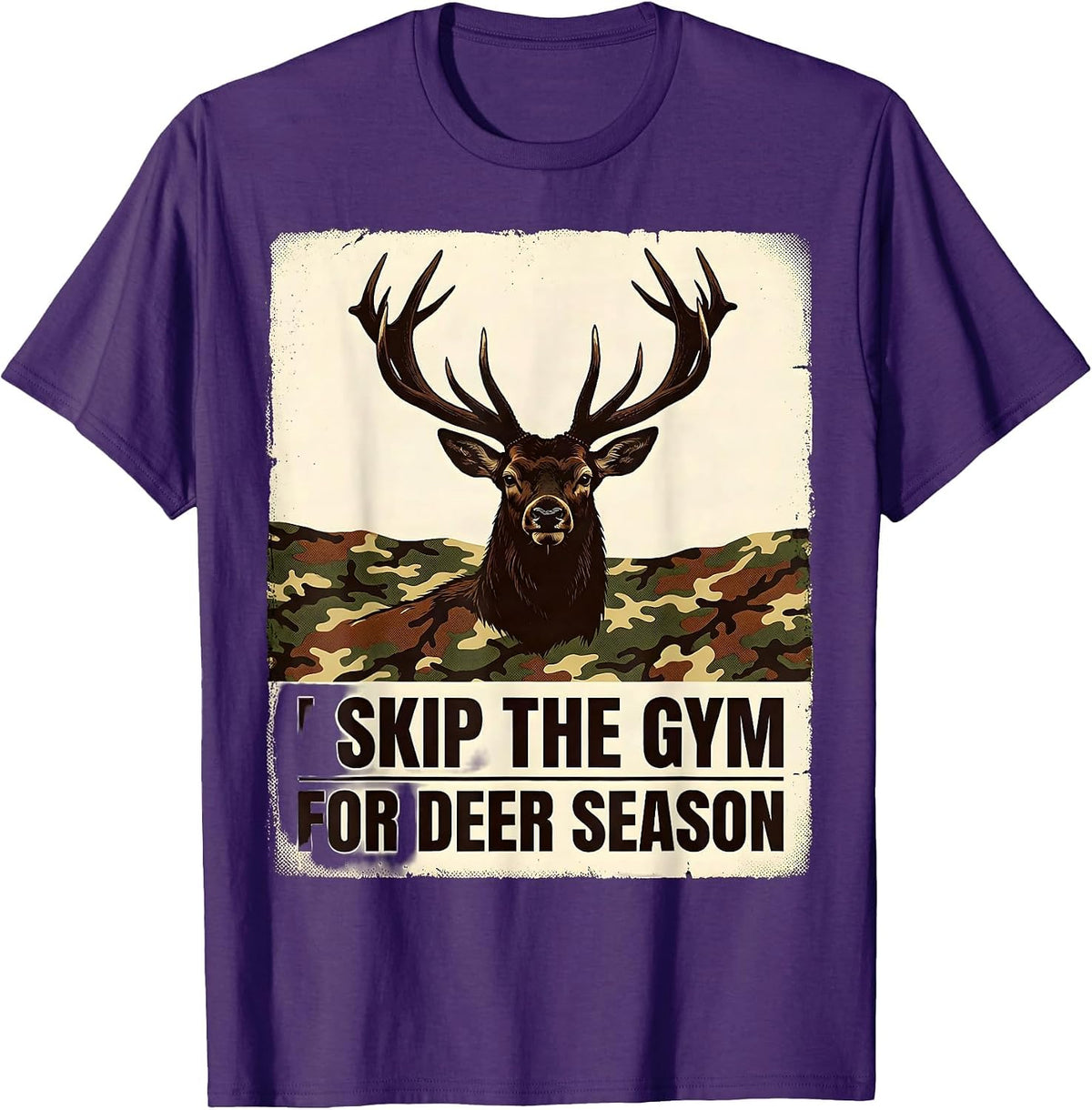 I SKIP THE GYM FOR DEER SEASON Vintage Hunting Dad Gift T-Shirt - Purple