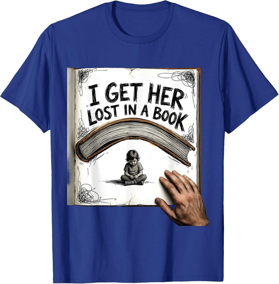 I Get Her Lost In A Book Hand-Sketched Paraeducator T-Shirt - Royal Blue
