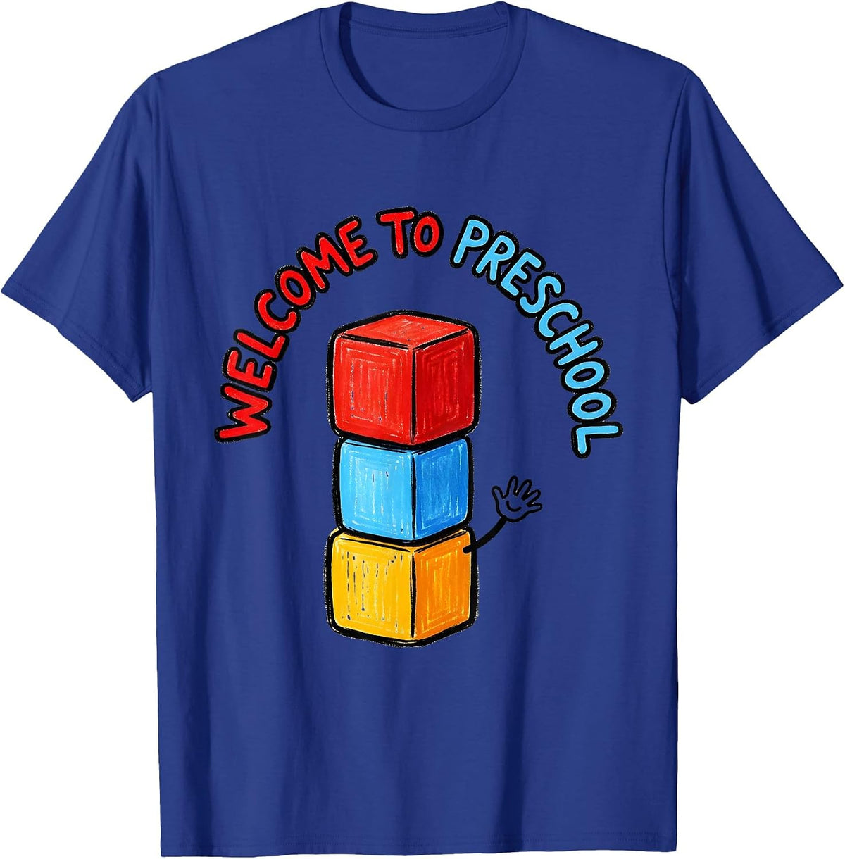 Men's Welcome To Preschool Naive Kidcore Teacher Appreciation Gift T-Shirt - Royal Blue